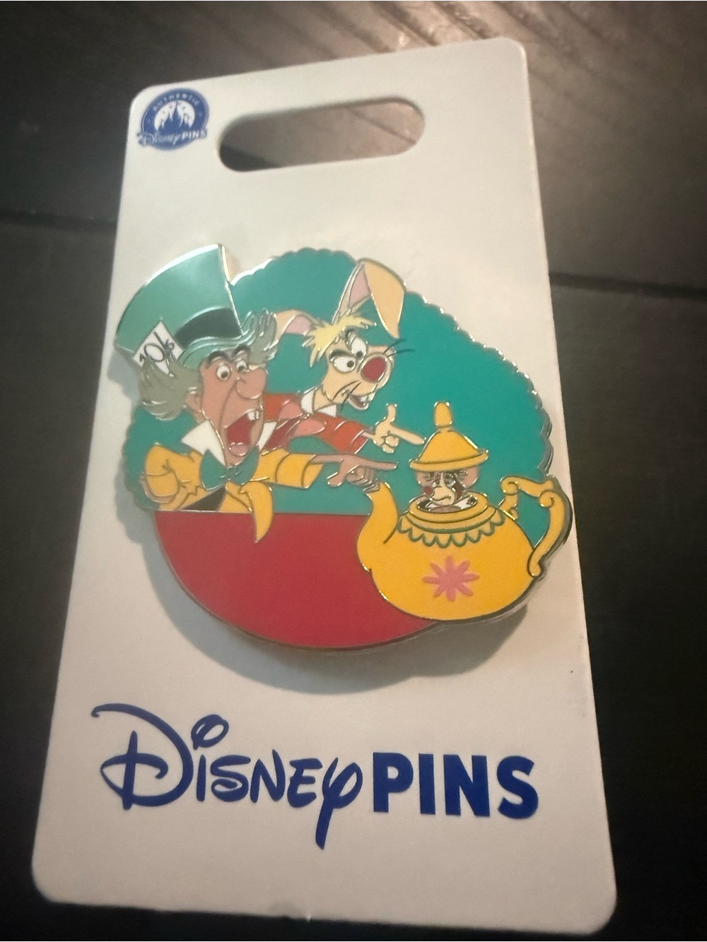 NWT Disney Parks Alice in Wonderland Mad Hatter & March Hare Colorful Enamel Pin